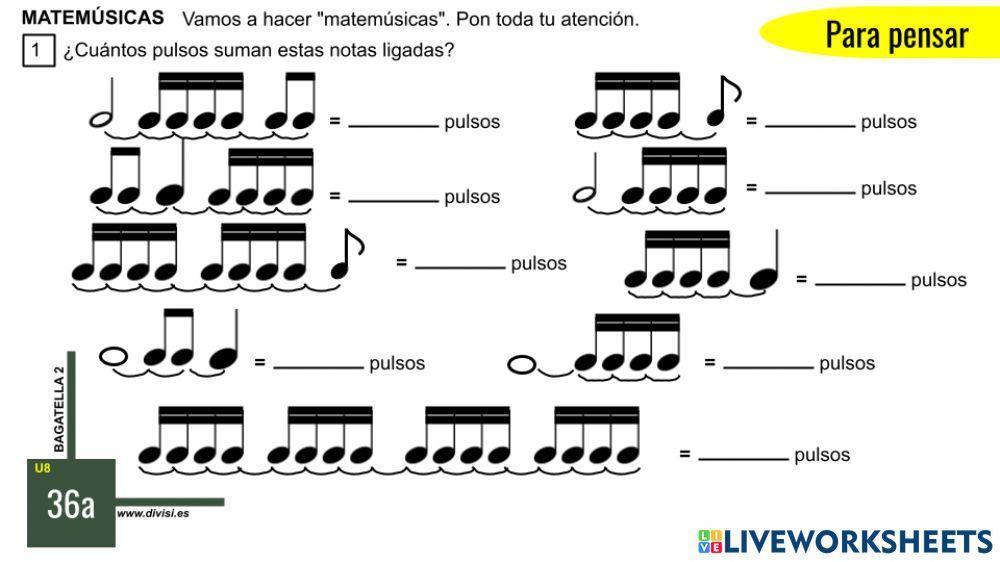 Matemúsicas (Bagatella 2 cast pág. 36)