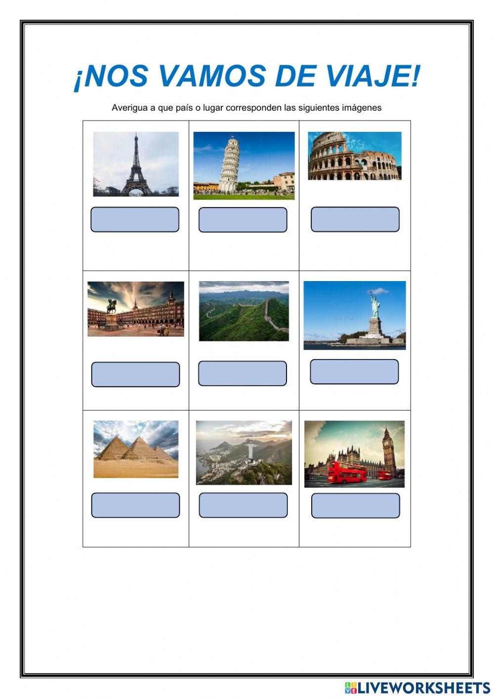 Nos vamos de viaje exercise | Live Worksheets