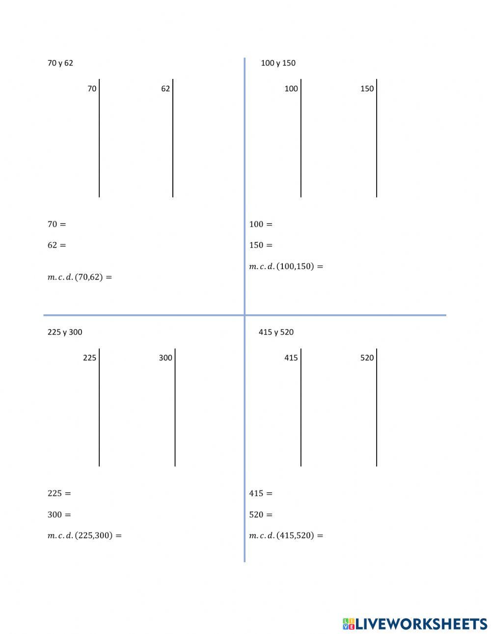 Máximo común divisor