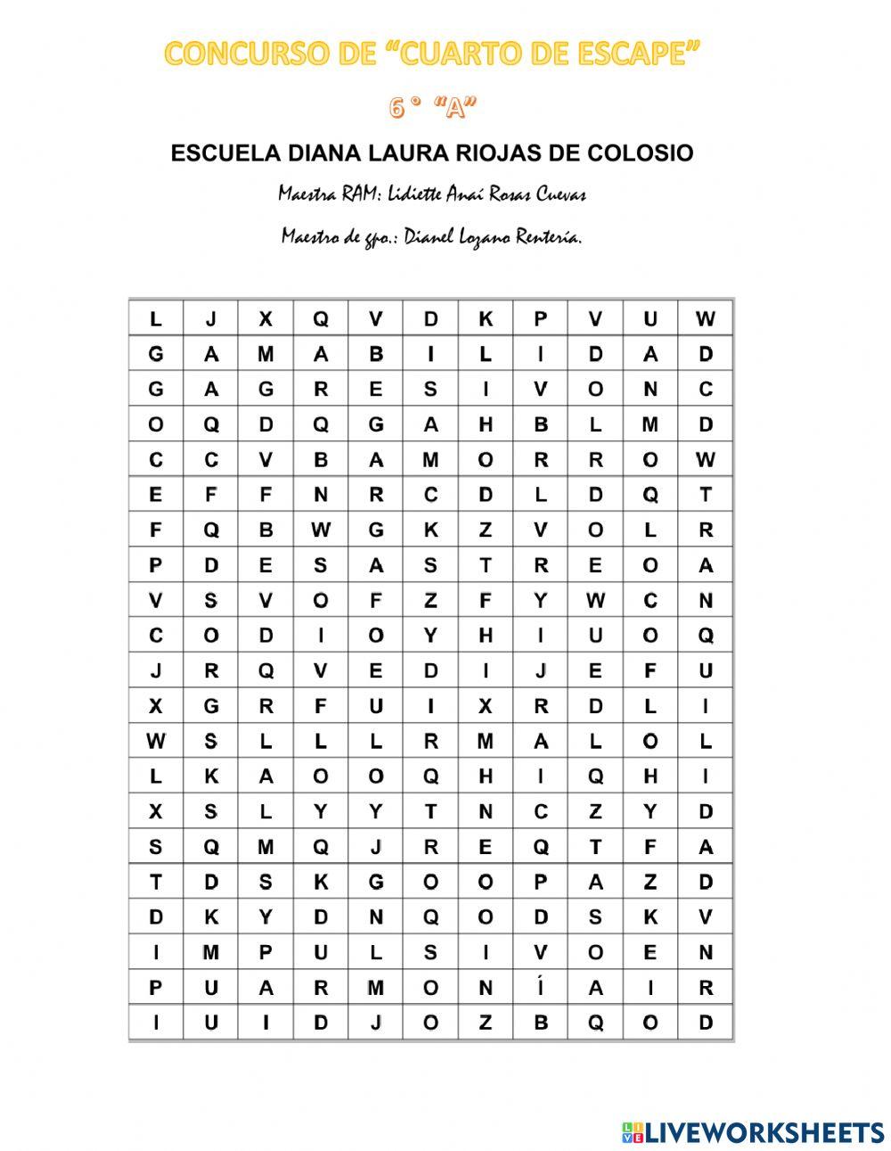 Sopa de letras de asertividad