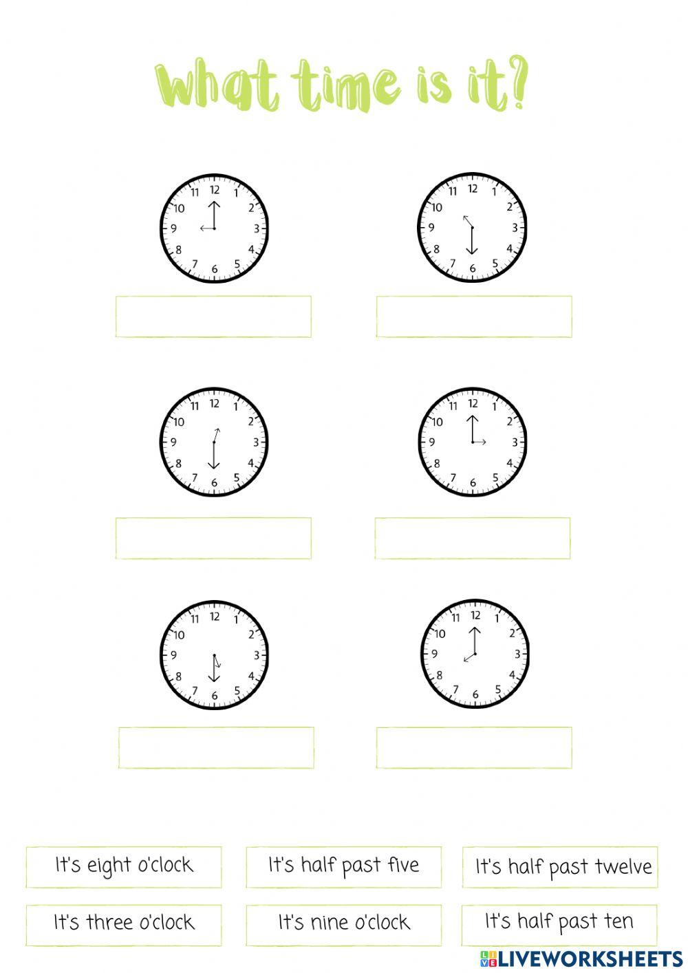 What time is it? online exercise for Grade 3 Live Worksheets