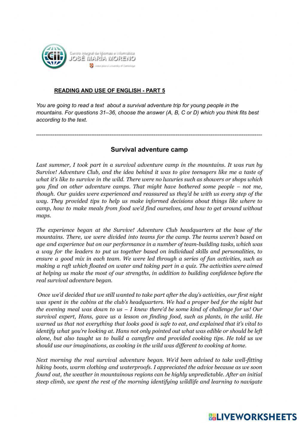 Mock exam 4 - Reading