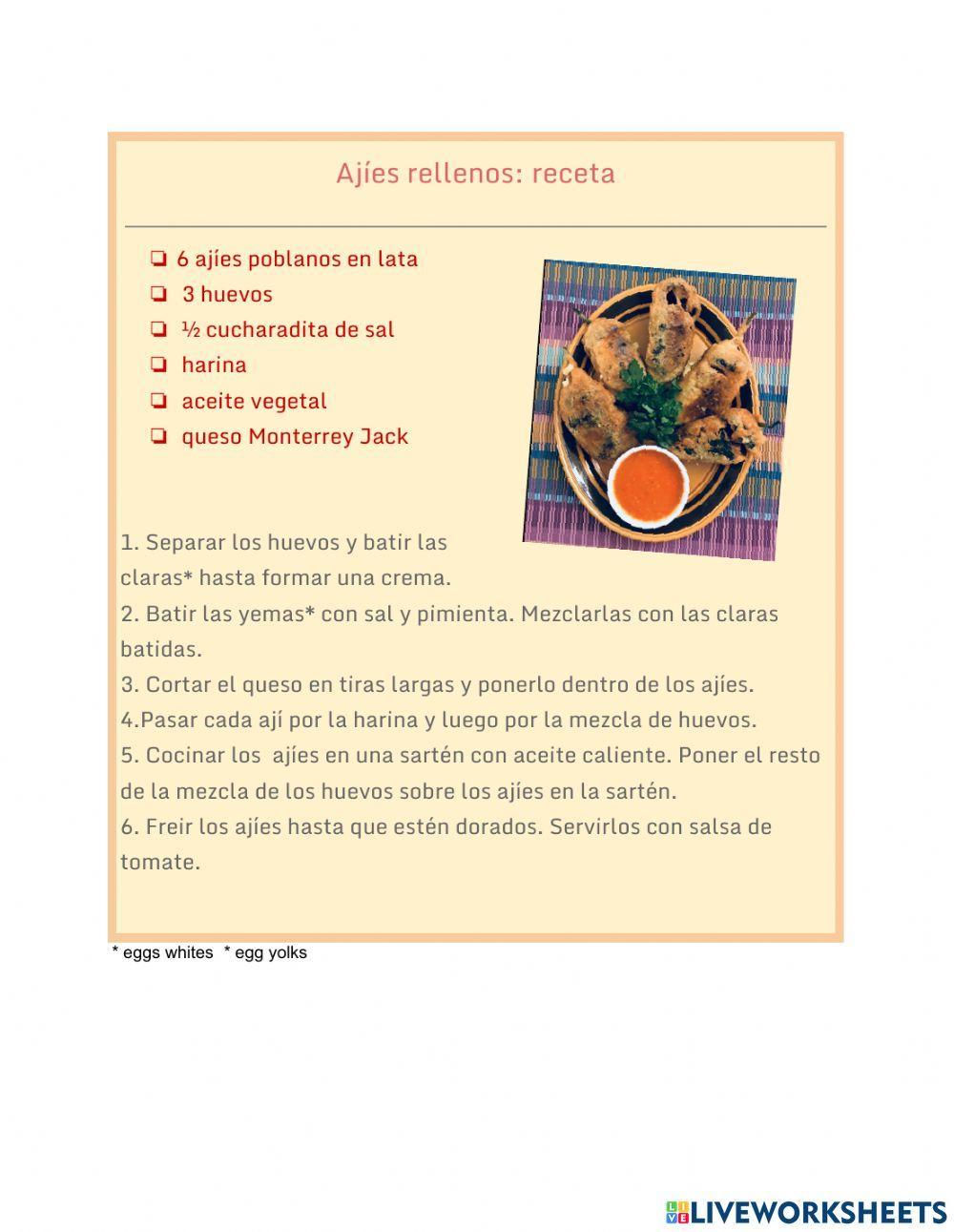 Receta los ajíes rellenos