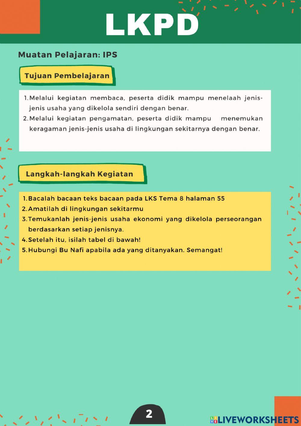 LKPD Tema 8 Subtema 2 Pembelajaran 3