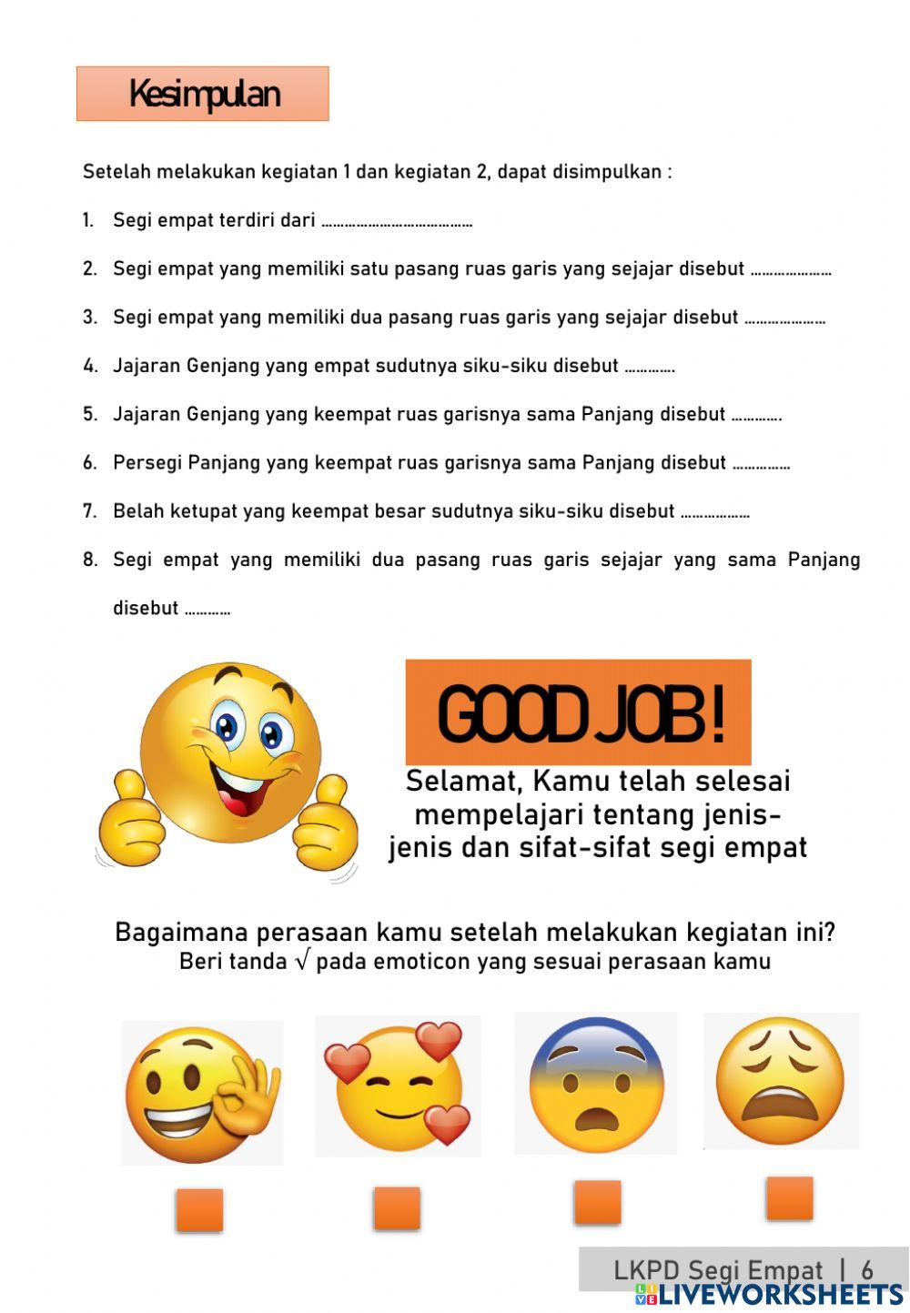 LKPD Segi Empat (Jenis dan sifat-sifat)