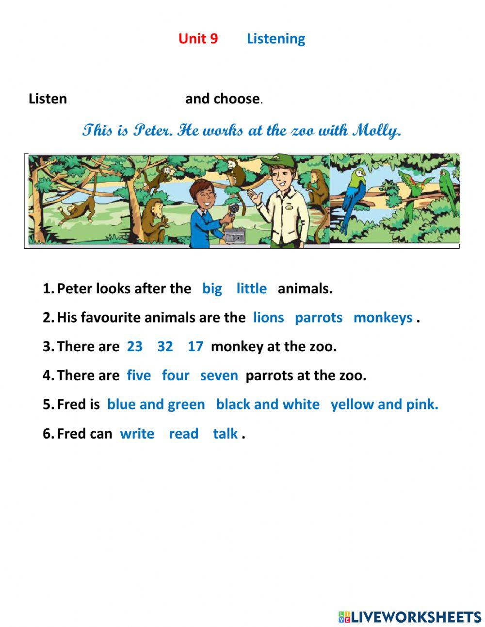 Family and friends 2 unit 9 listening