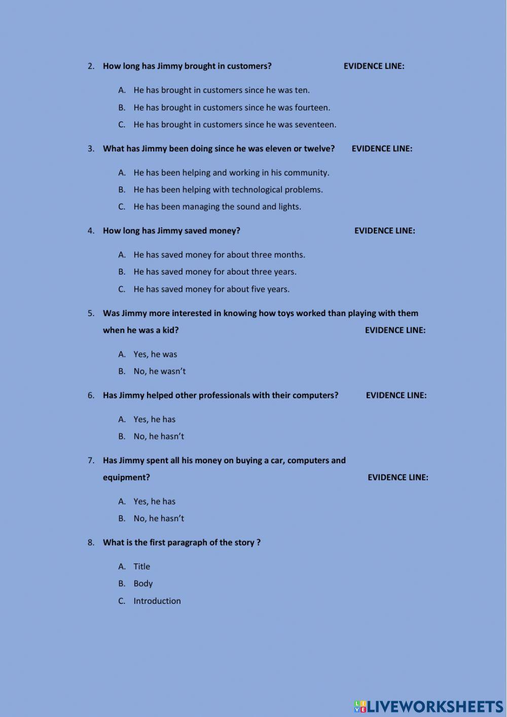 Reading comprehension practice 6th grade