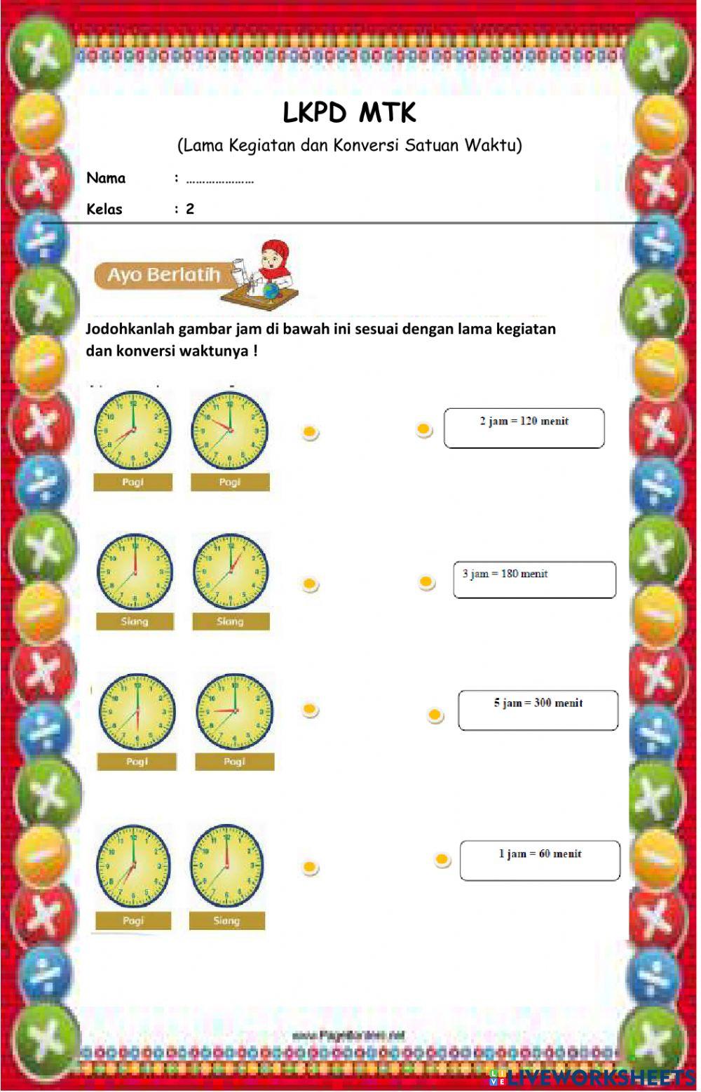 Lama kegiatan dan Konversi Waktu