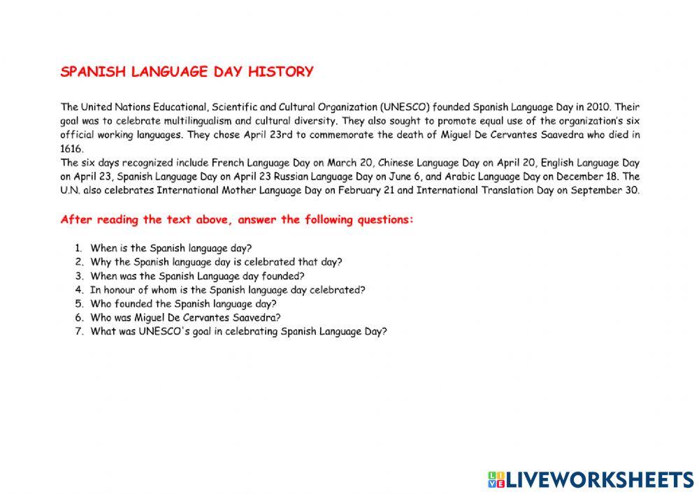 El dia del idioma espanol