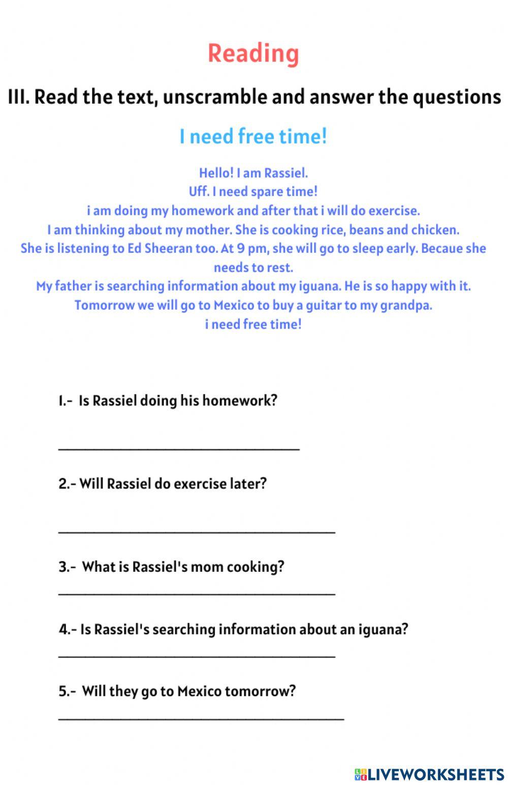 4th grade exam (April)