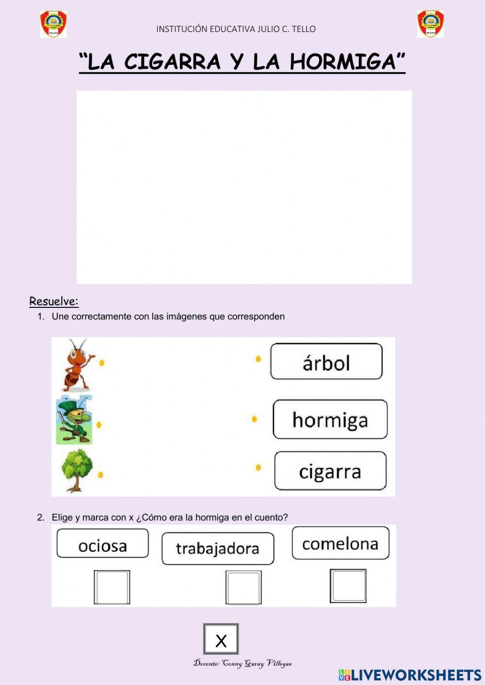 La cigarra y la hormniga La cigarra y la hormniga