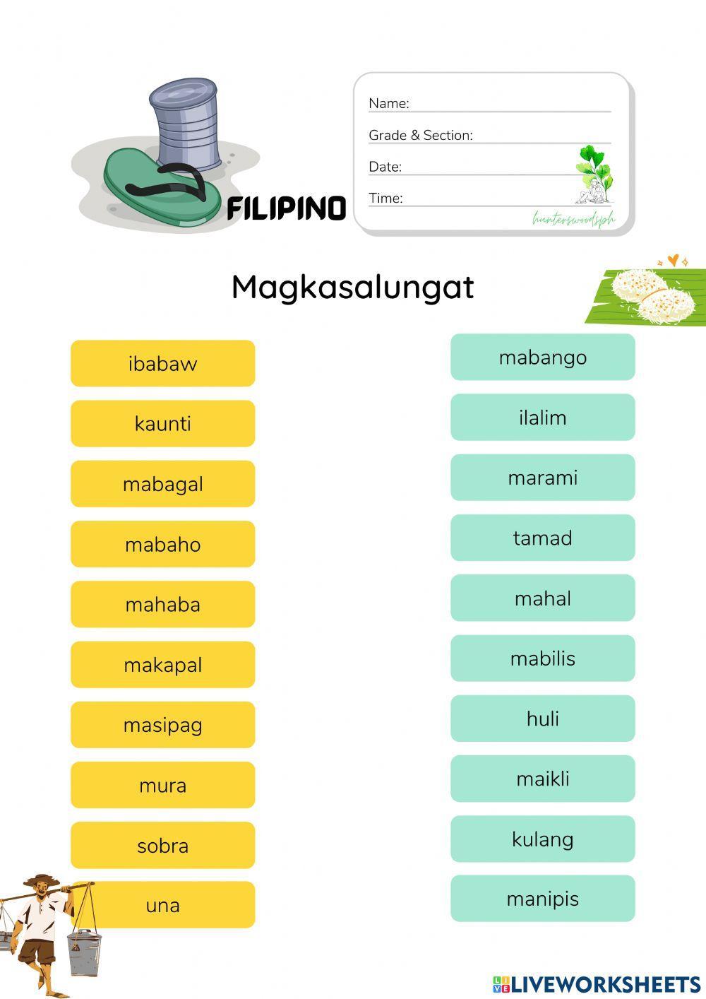 Magkasalungat Worksheet (HuntersWoodsPH Filipino) Magkasalungat Worksheet (HuntersWoodsPH Filipino)