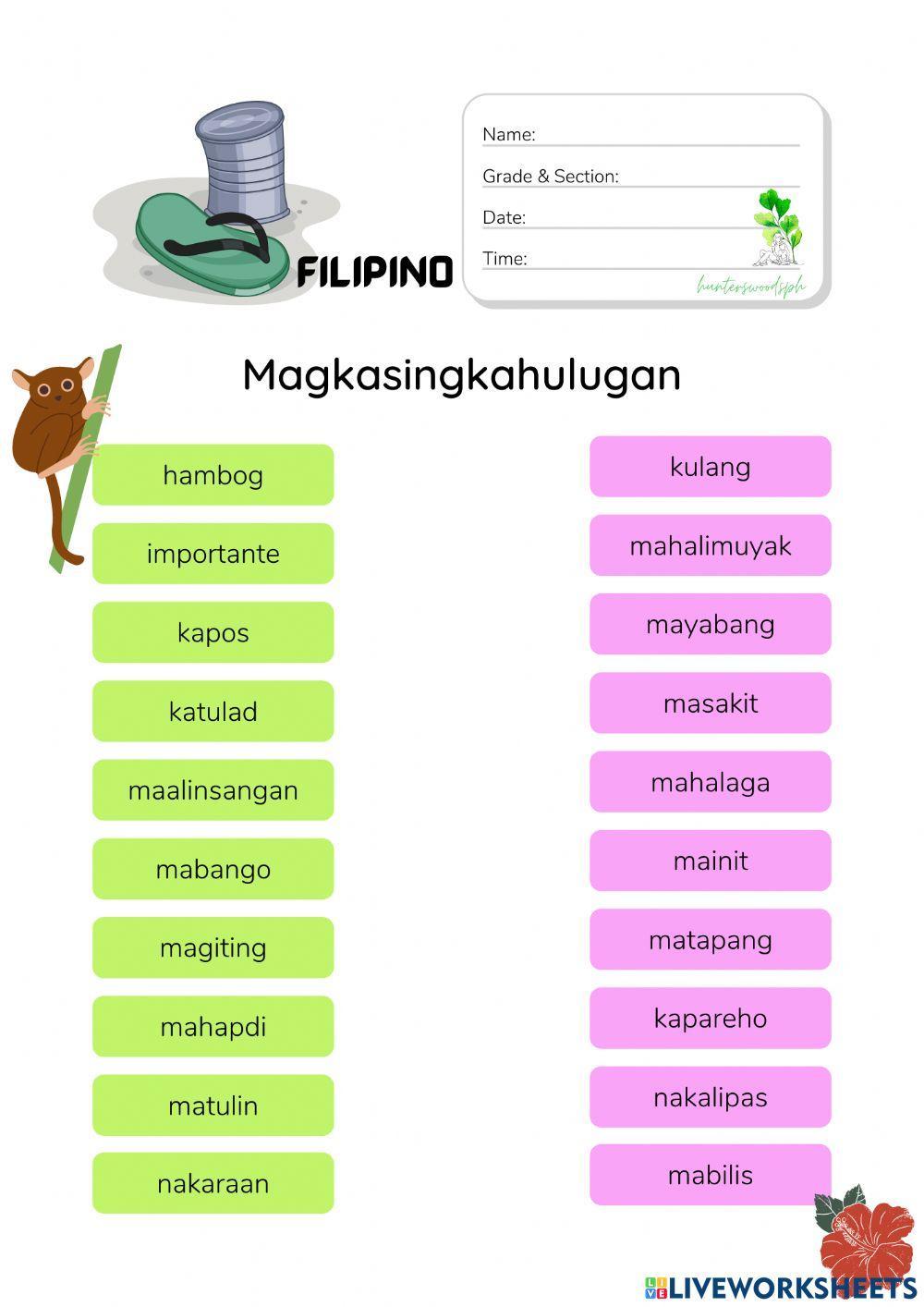 Magkasalungat Worksheet (HuntersWoodsPH Filipino)