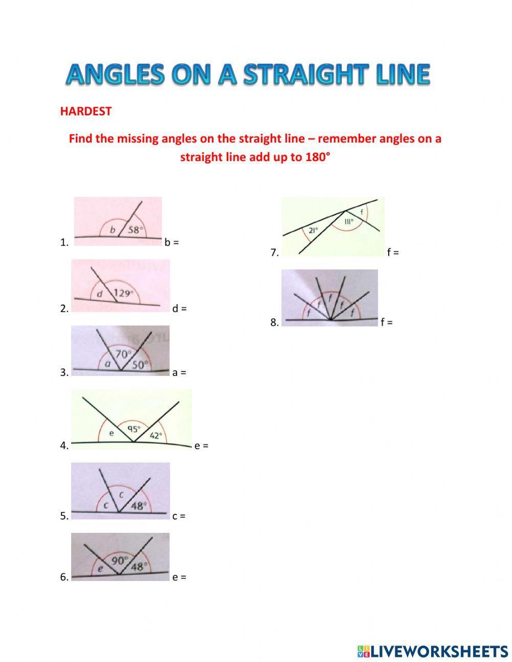 Angles on a straight line