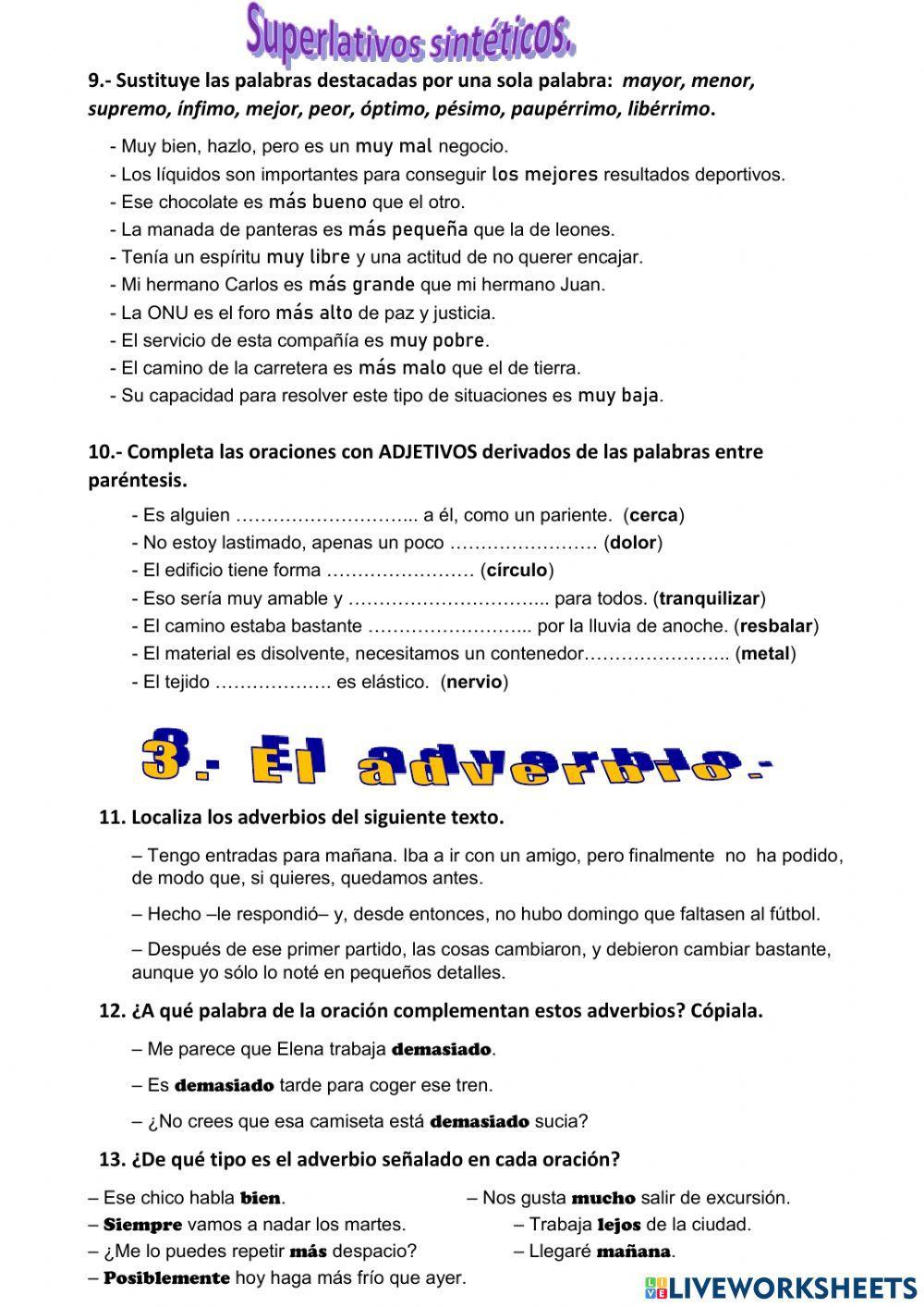 Sustantivos y adjetivos