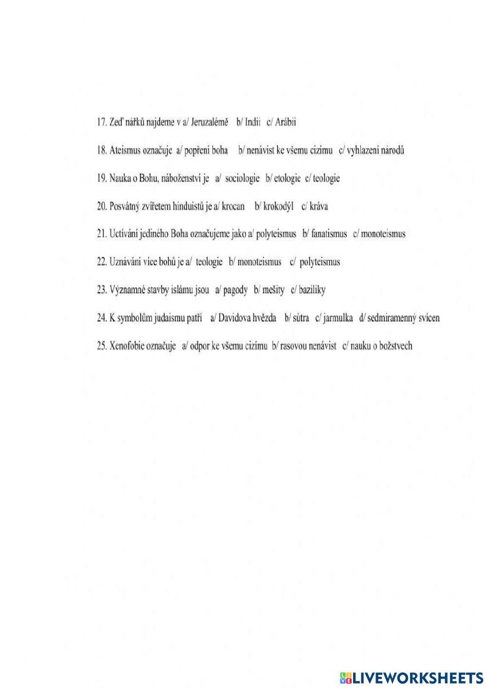 světová náboženství