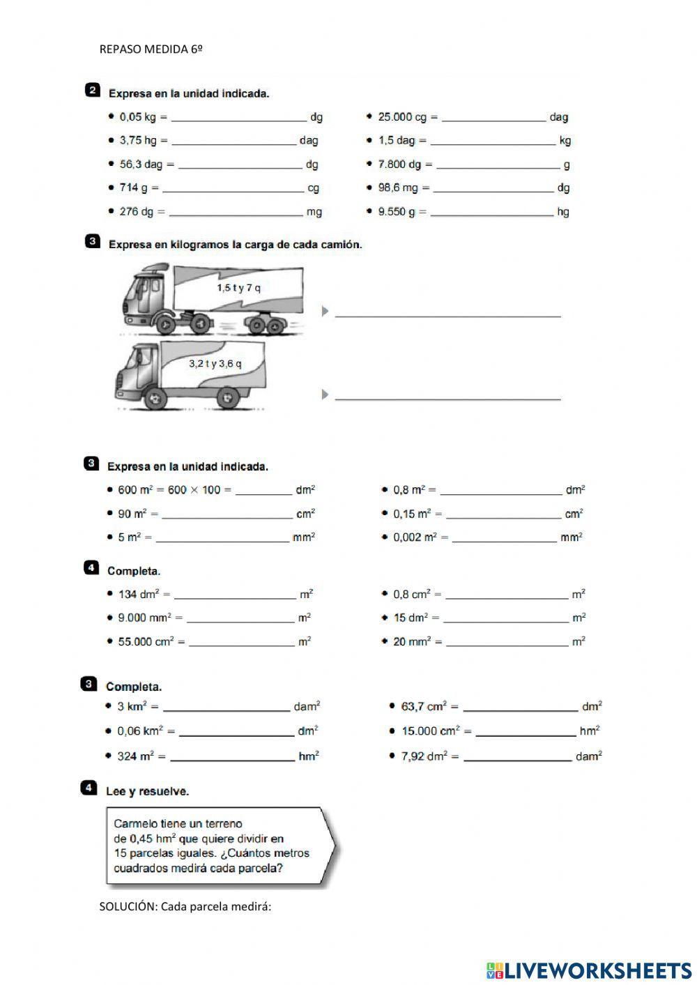 Repaso medida 5º y 6º