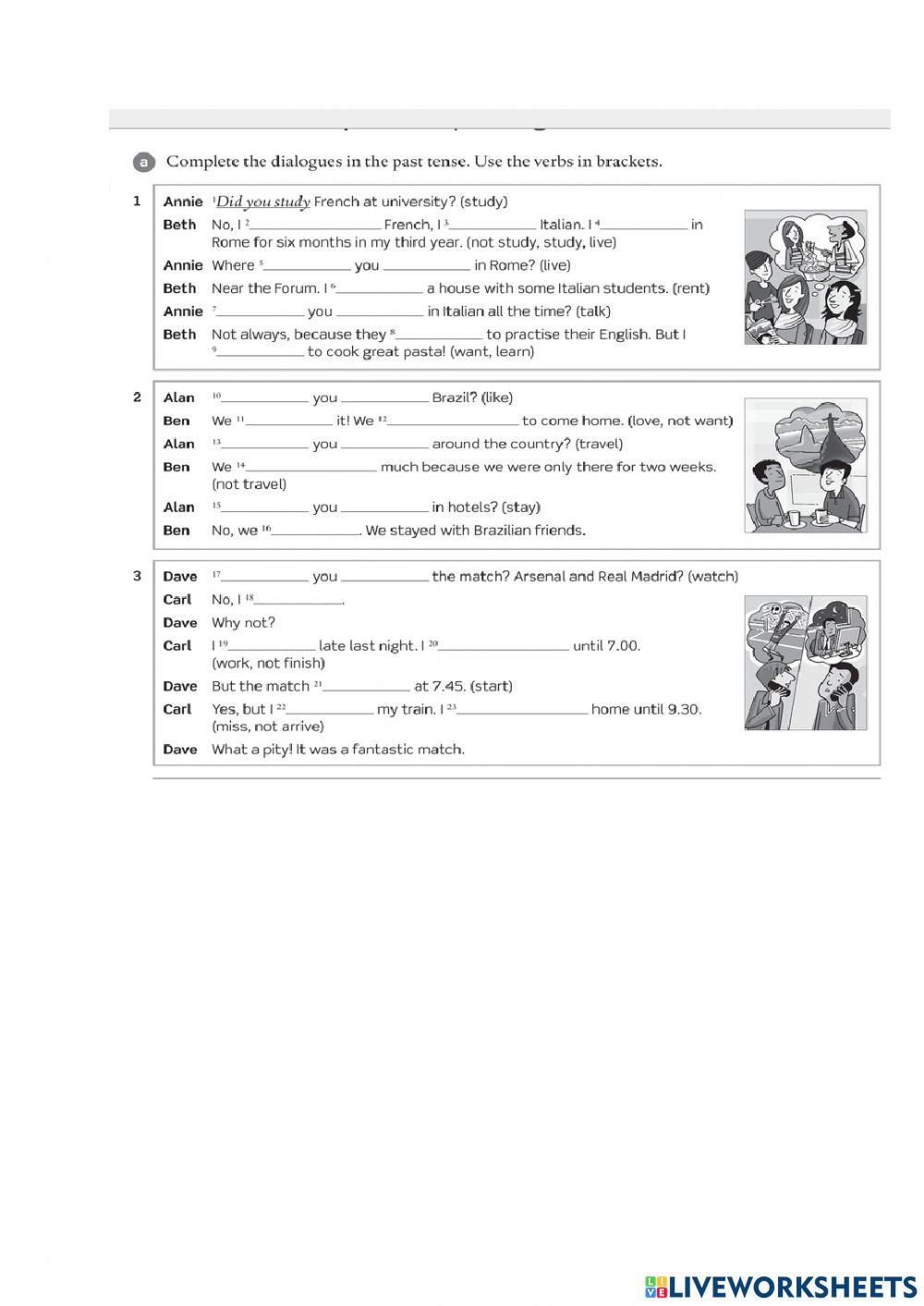10ab. test simple past