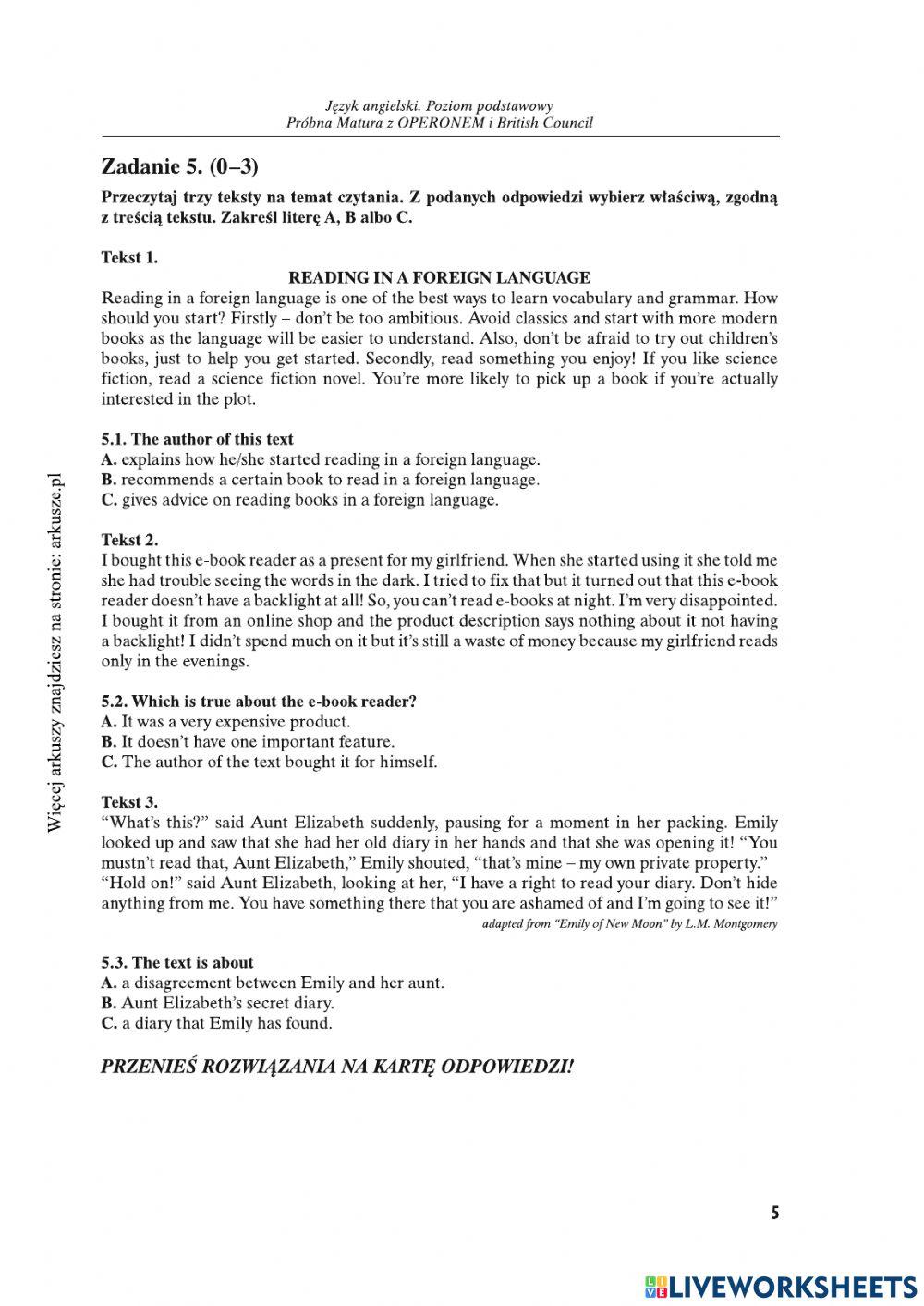 Operon 2019 reading PP