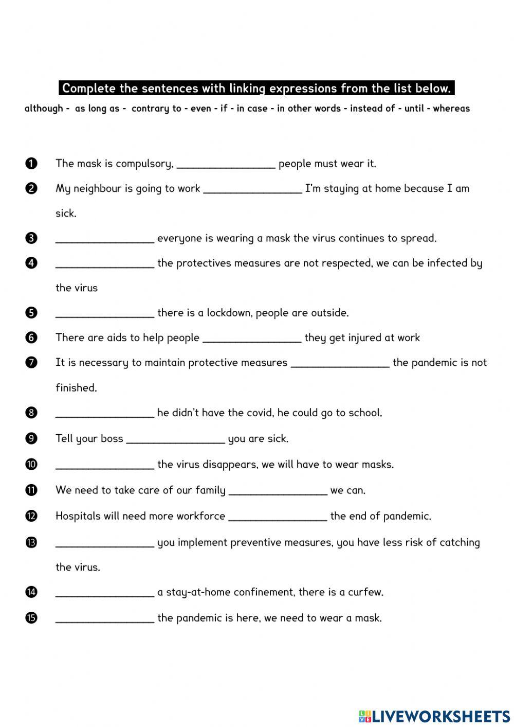 Linking words - part 1 exercise 2