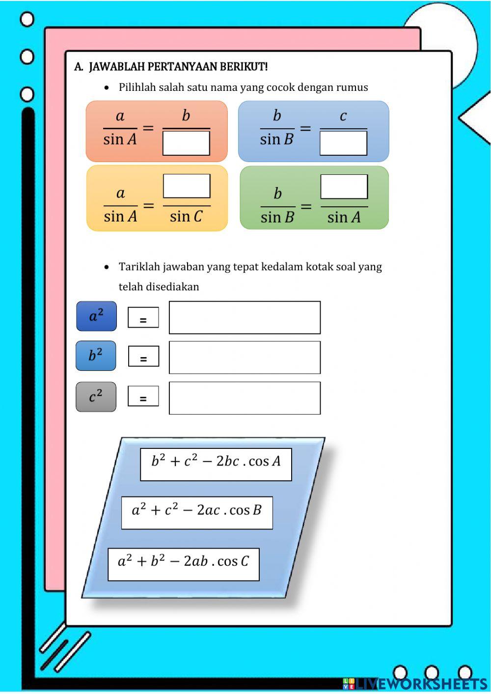 Trigonometri (aturan sinus dan cosinus)