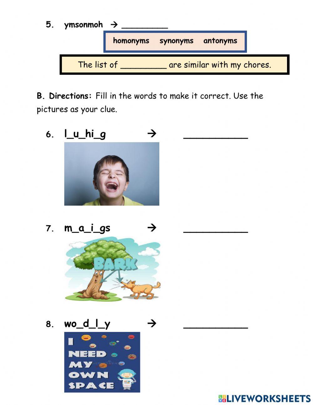 Spelling Test Term 4 Week 6