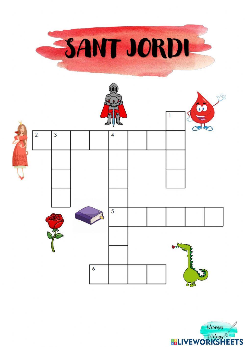 Mots encreuats. Sant Jordi