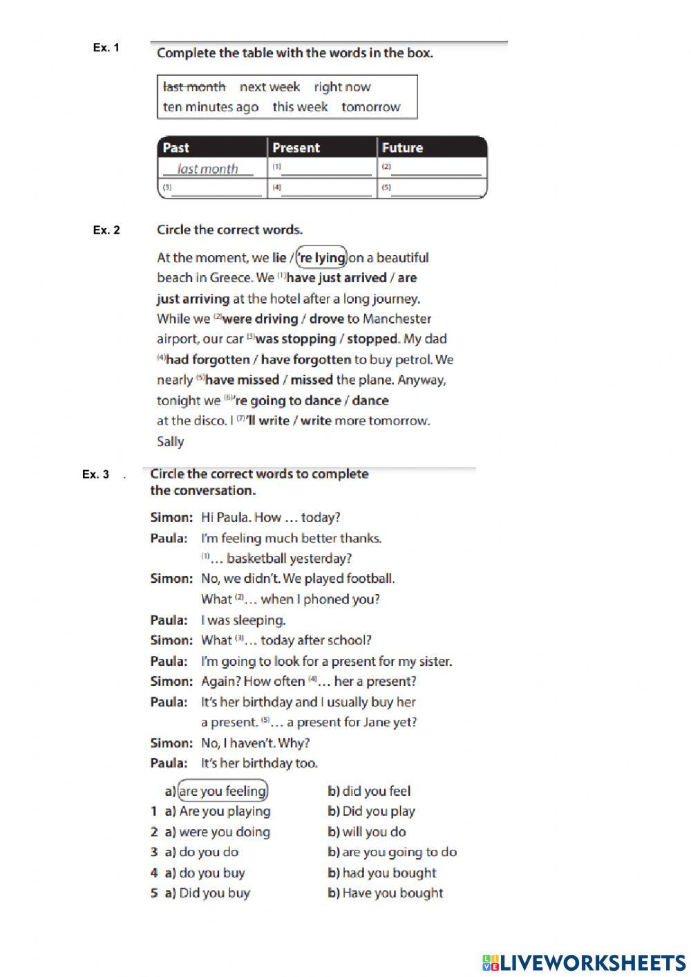 Tenses- present-past-future
