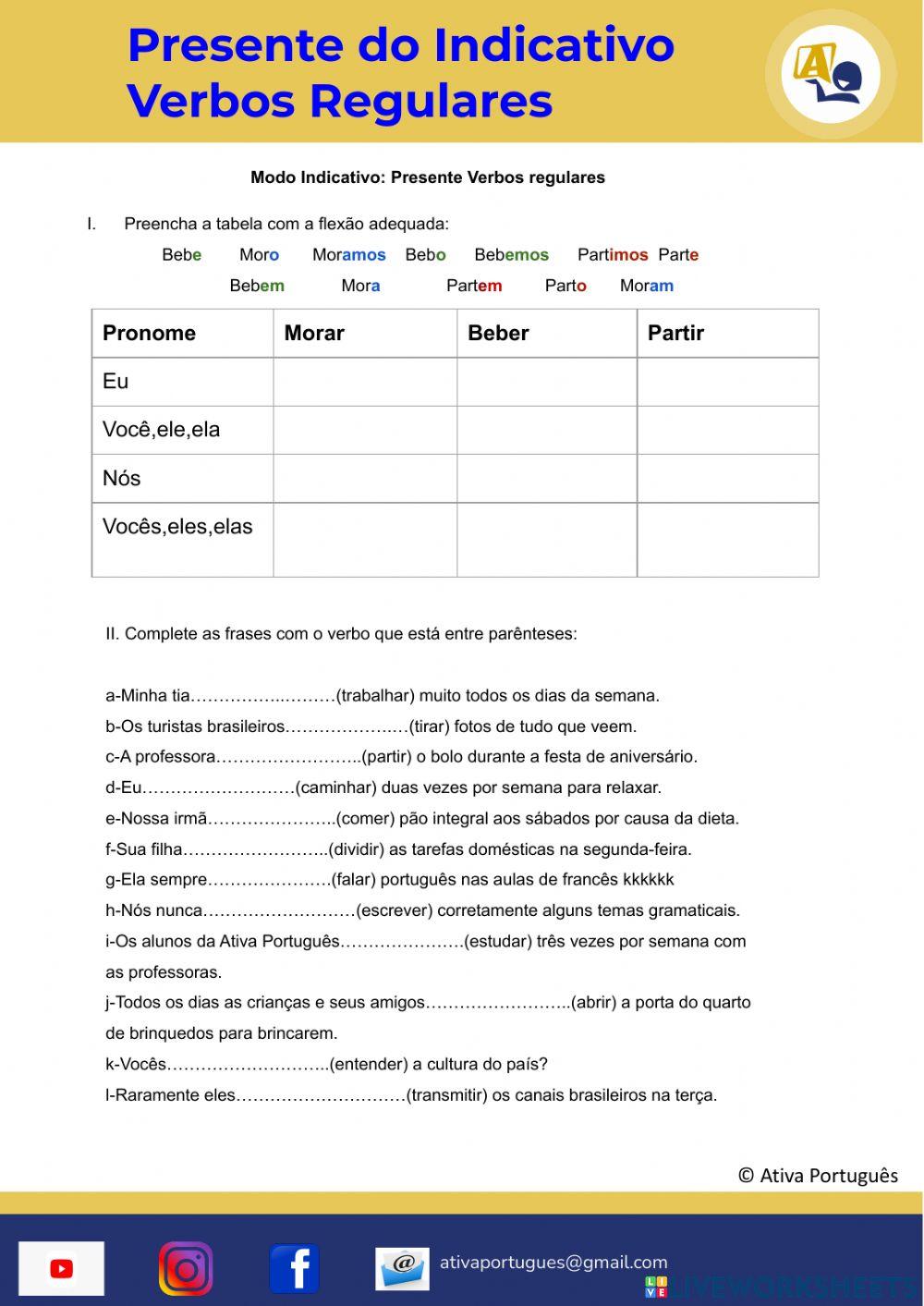 Presente do Indicativo