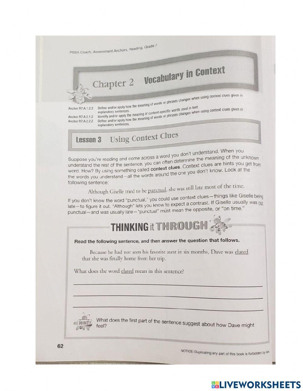 Chapter 2 PSSA Coach Practice 