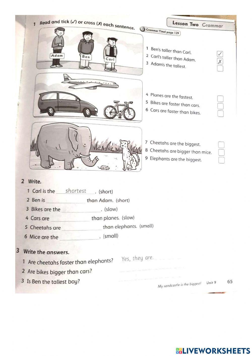 Comparatives and superlatives