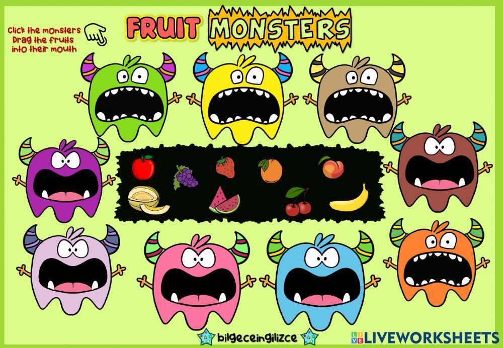 Fruit Monsters (Listen-Drag-Drop)