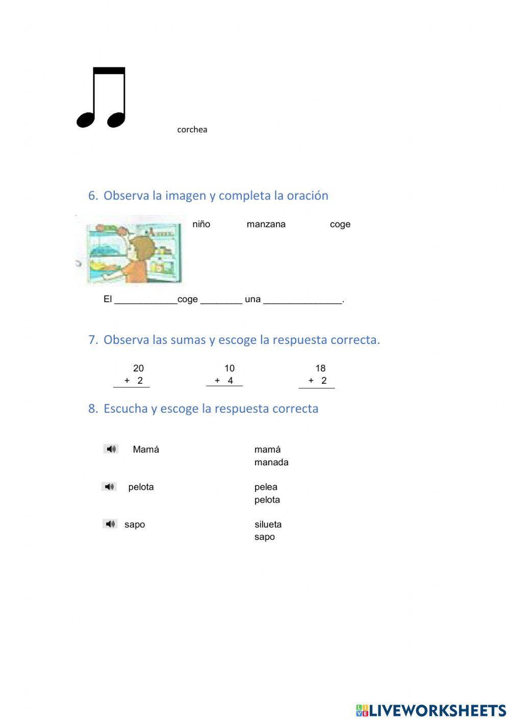Prueba de diagnostico 4to grado