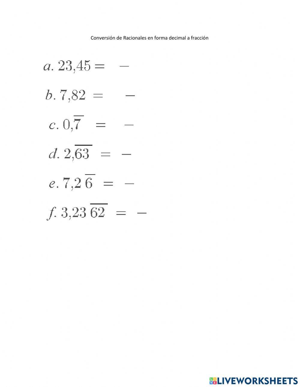 Conversión de decimales