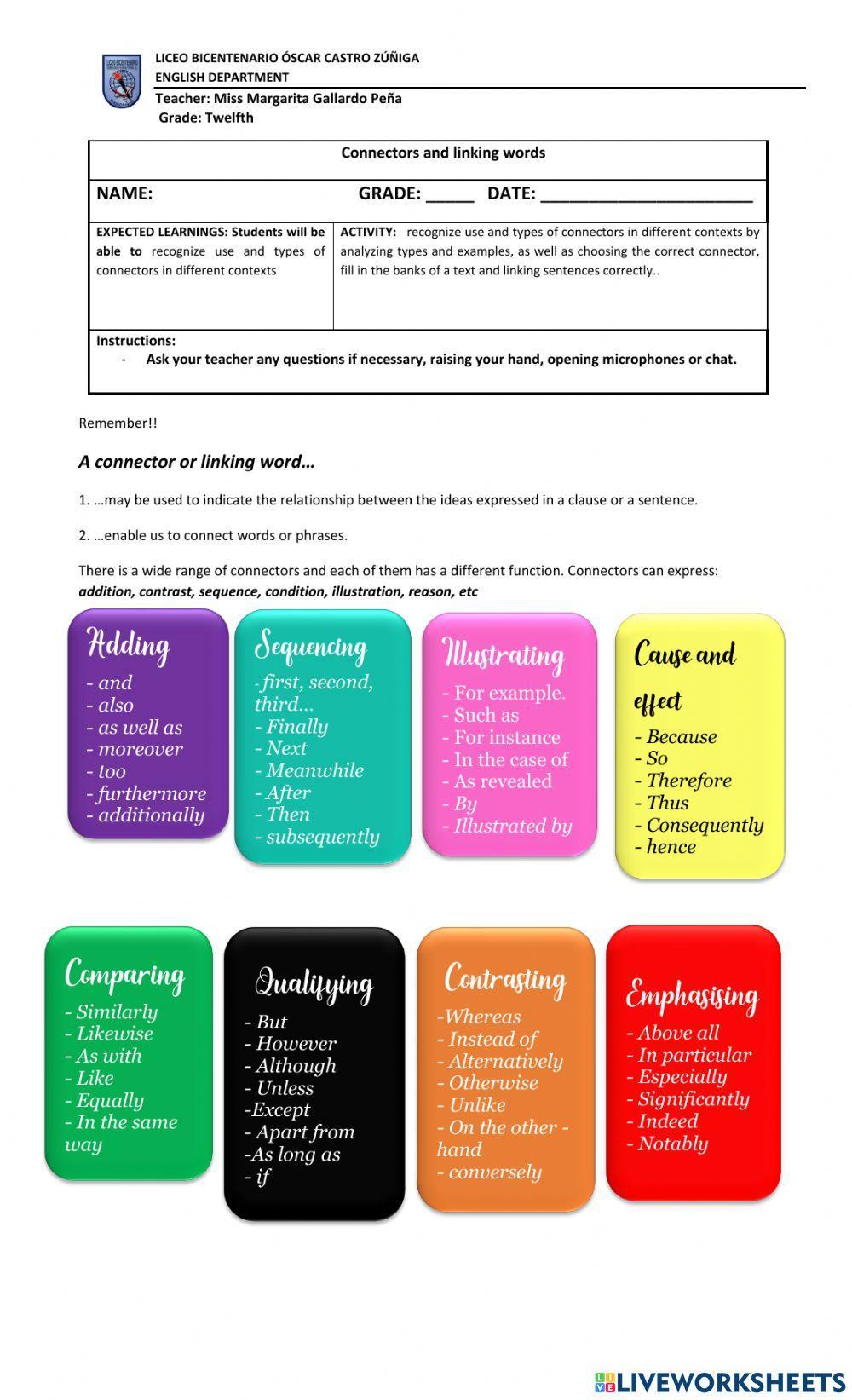Connectors and Linking words