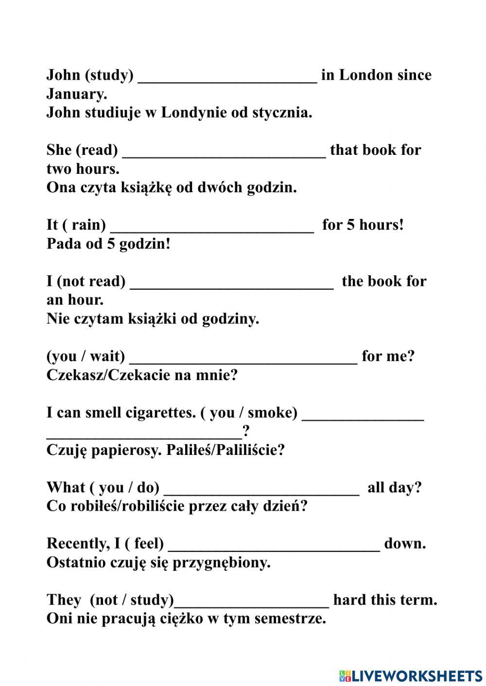 Present Perfect Continuous