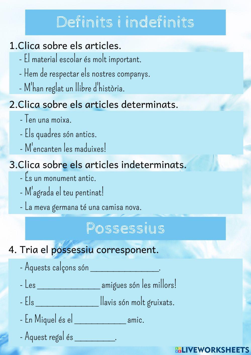 Articles i posessius