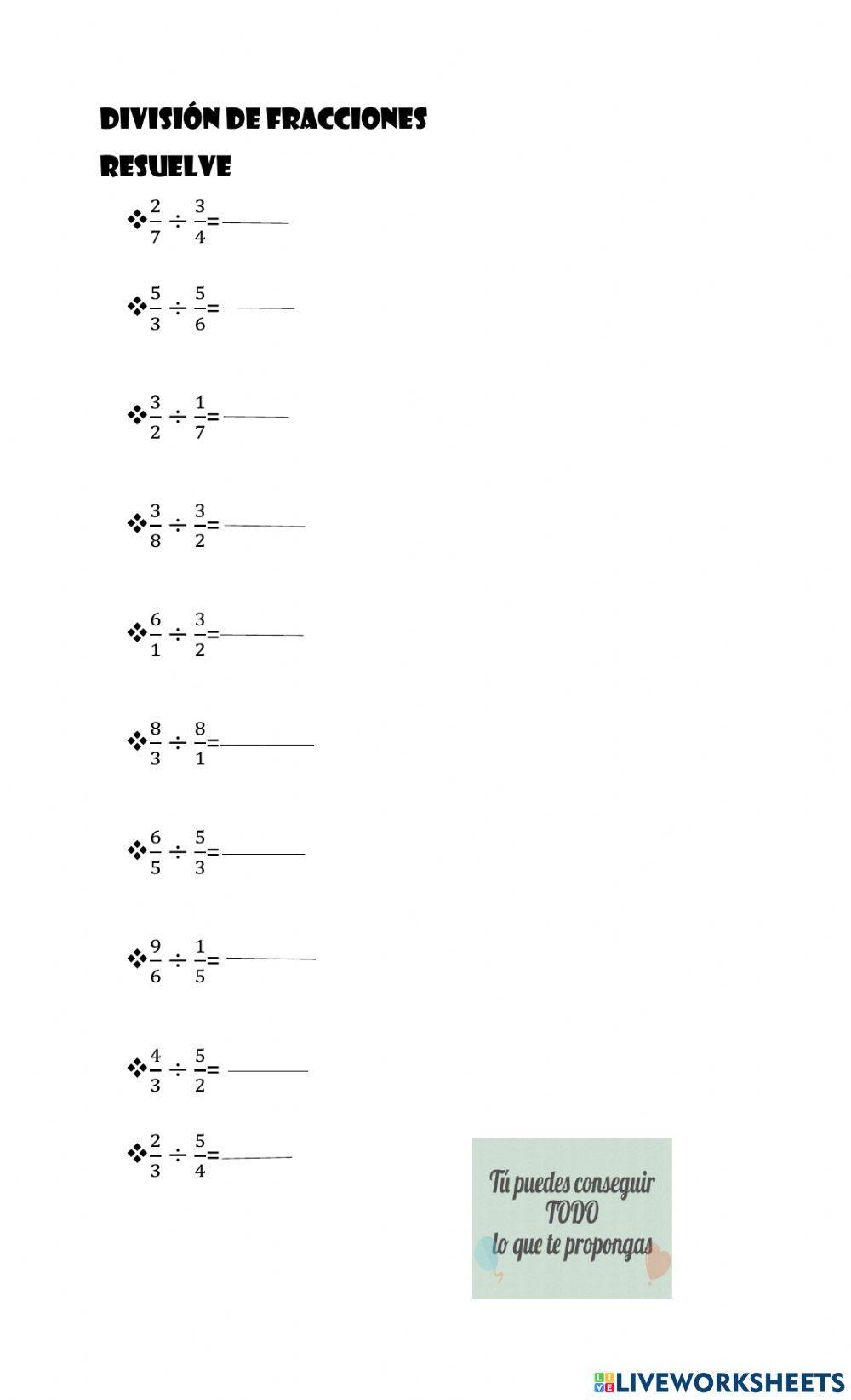 División de fracciones
