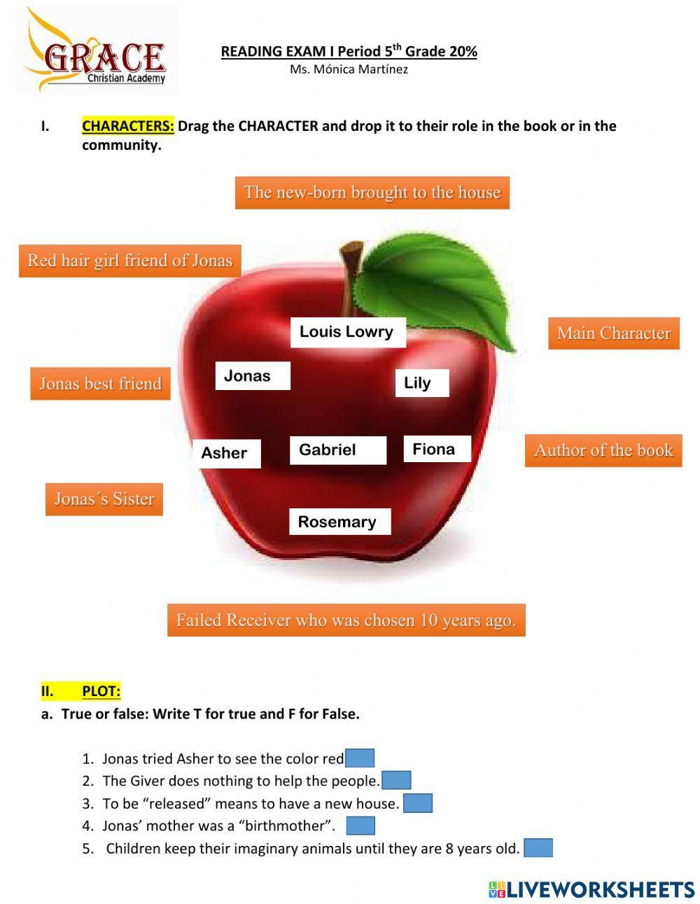 Reading Final Exam -The Giver-
