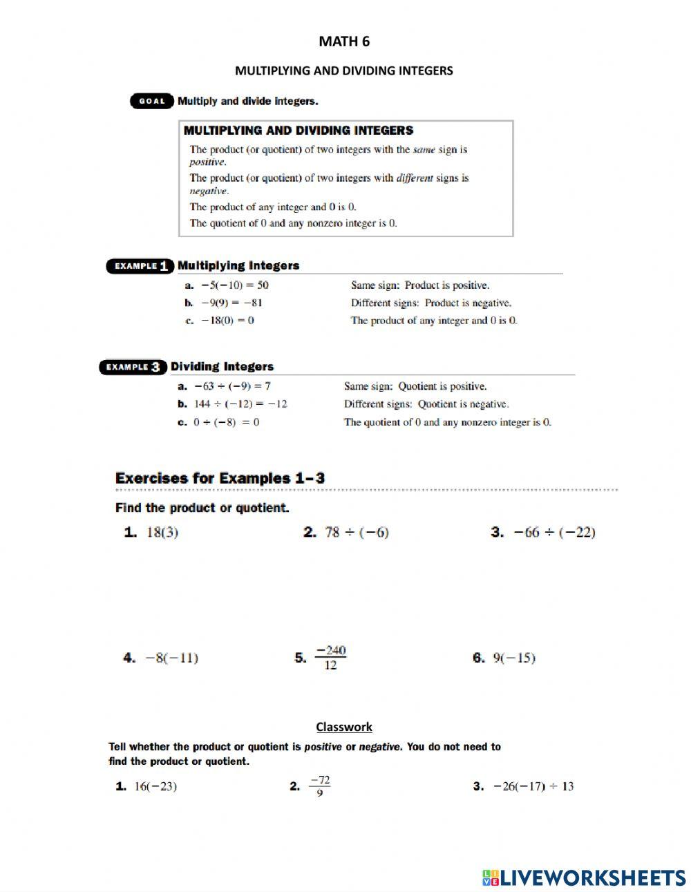 Add and Subtract Integers