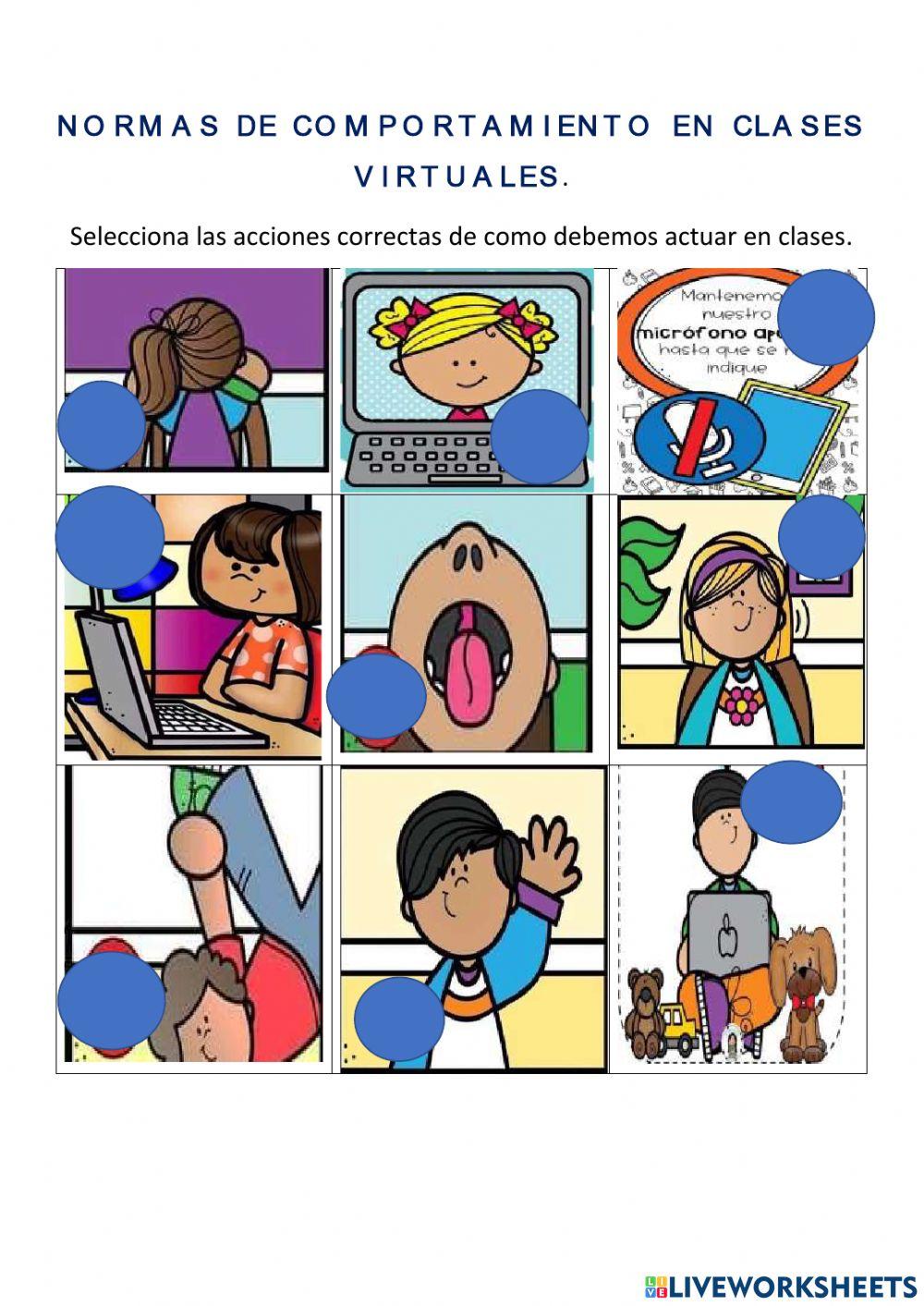 Normas de comportamiento en clases virtuales.