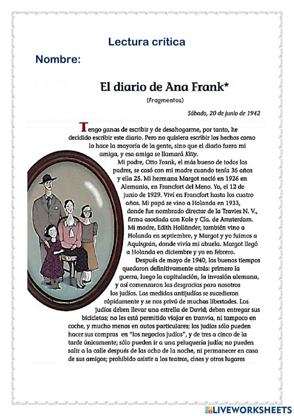 Fragmentos: Diario de Ana Frank