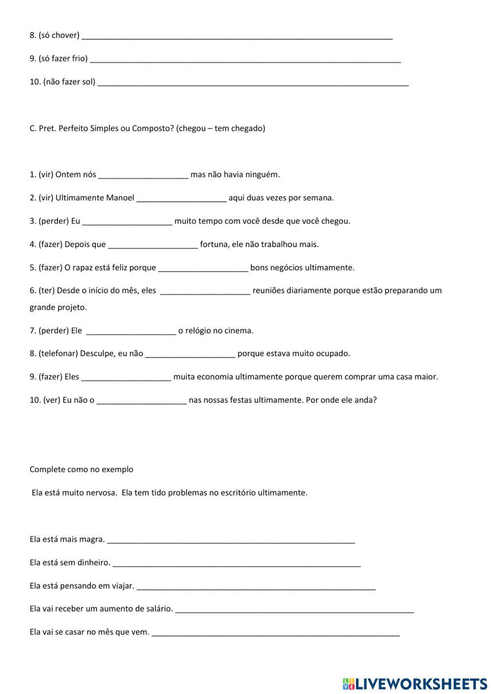 Pretérito perfeito composto do indicativo