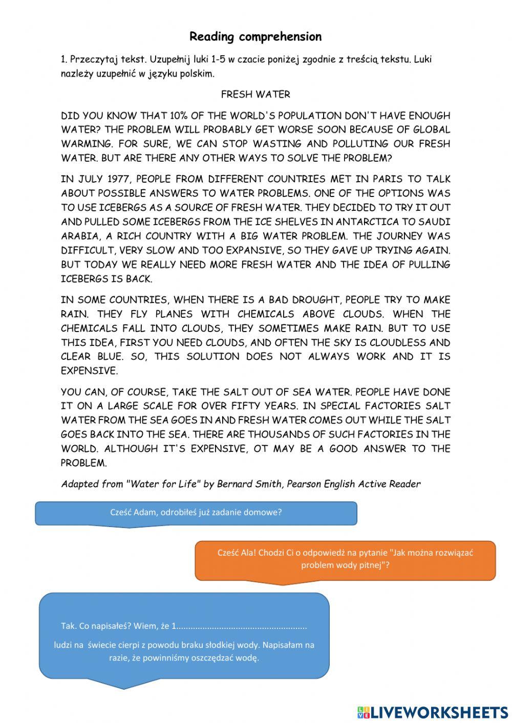 The environment- Fresh Water