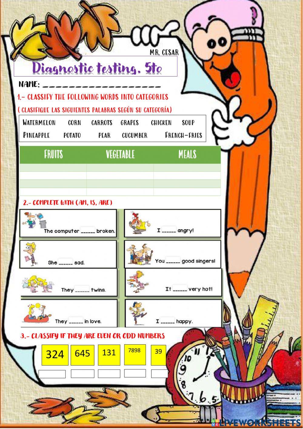 DIAGNOSTIC TESTING 5TO
