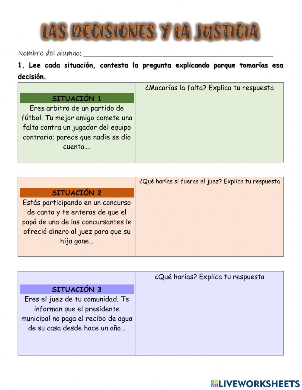 Las decisiones y la justicia