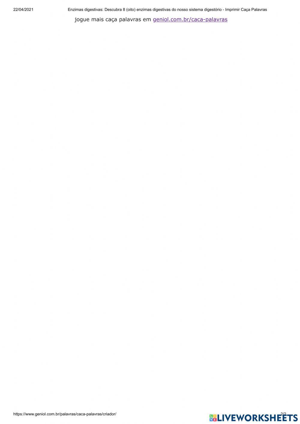 Enzimas digestivas: Descubra 8 (oito) enzimas digestivas do nosso sistema digestório