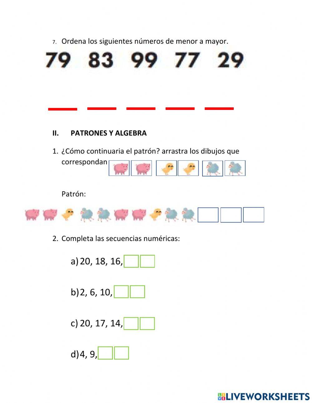 Evaluación diagnostica matemáticas