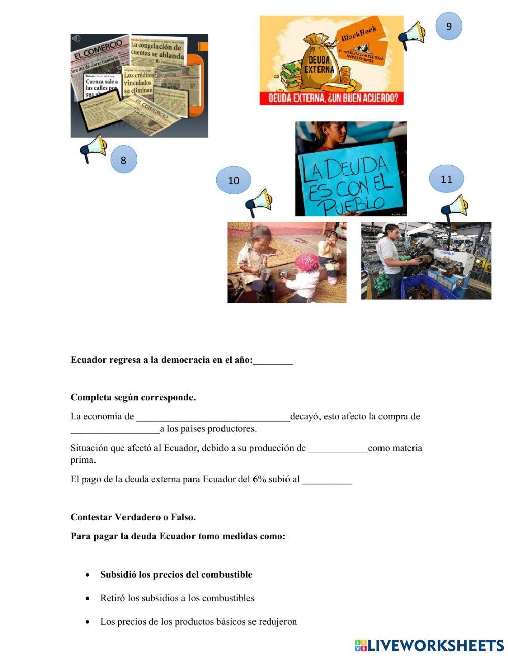 La economía del Ecuador en los años 80 y 90