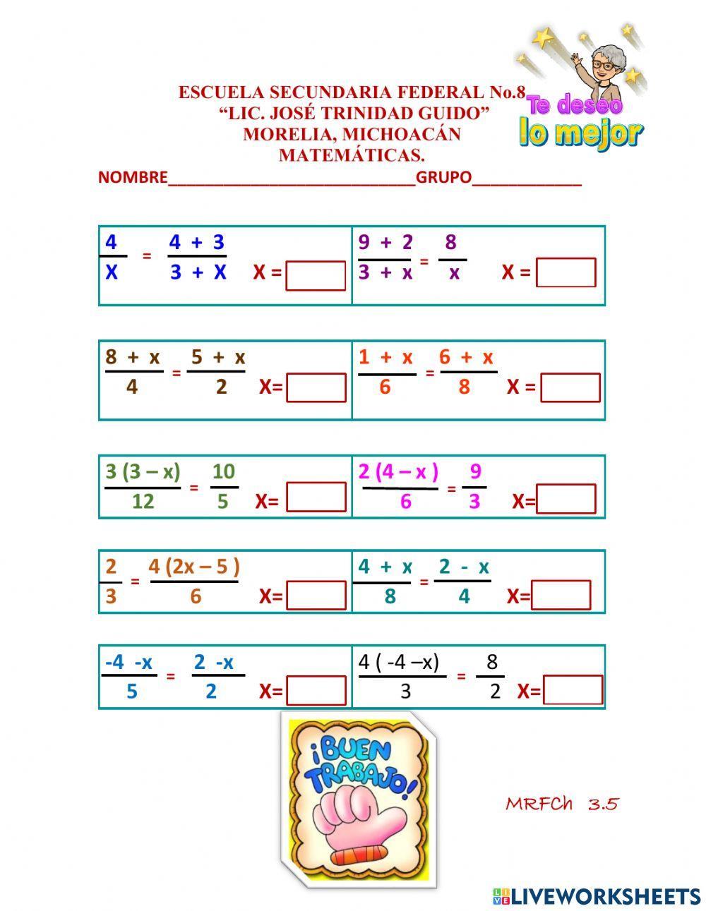Ecuaciones con denominador 2